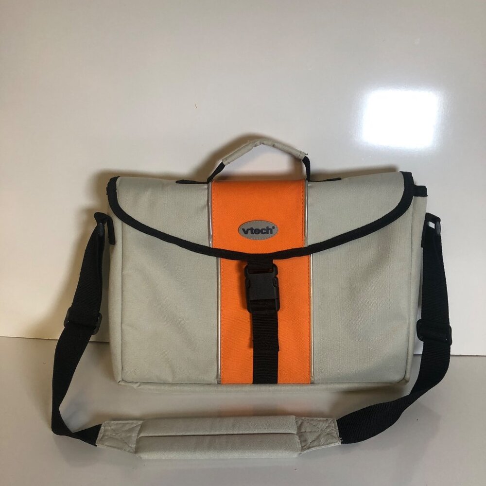 Vtech Laptop Messenger Bag Padded Shoulder Strap Gray Orange